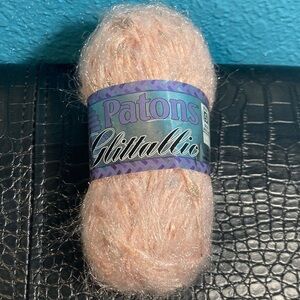 NWT Patons Glittalic Yarn in Rose Glow 95% Polyester 5% Lurex